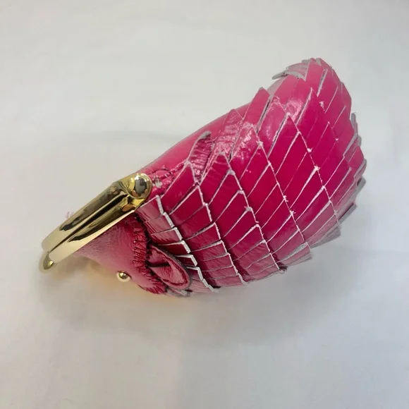 Kate Spade Rare Vintage Hedgehog Leather Coin Purse Berry Pink Collectors Item - Picture 5 of 10